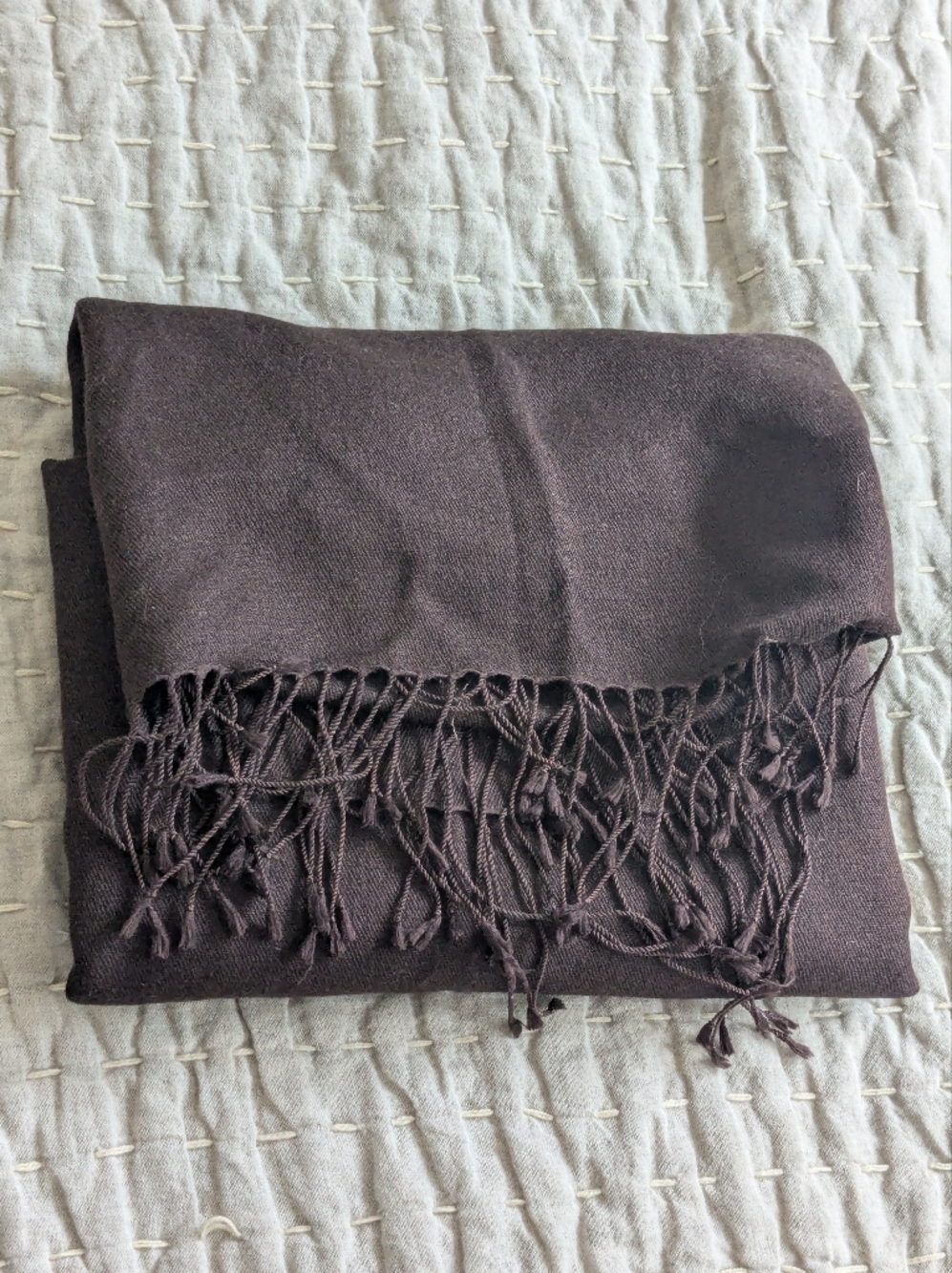 50% Silk Pashmina Espresso / Chocolate Dark Brown Pashmina Scarf Shawl Wrap -